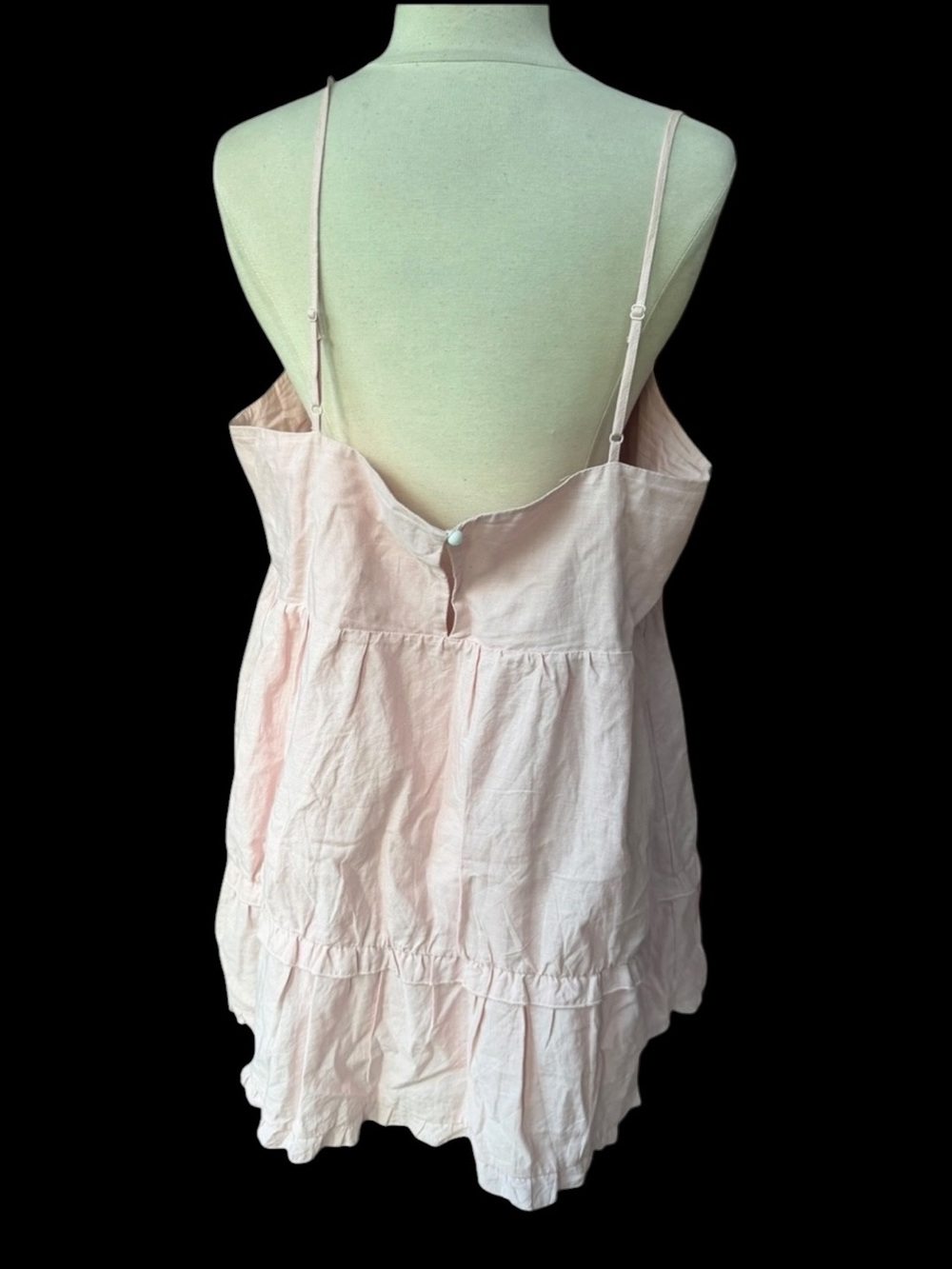 Aritzia’s Sunday Best Cotton/Linen Pale Pink Slip-style Babydoll Hadley Mini Dre - Picture 3 of 5